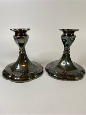 Pair of Vintage Silver-plated Candlesticks